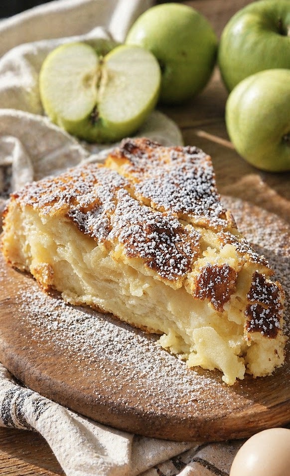  Invisible Apple Cake made with thinly sliced apples 