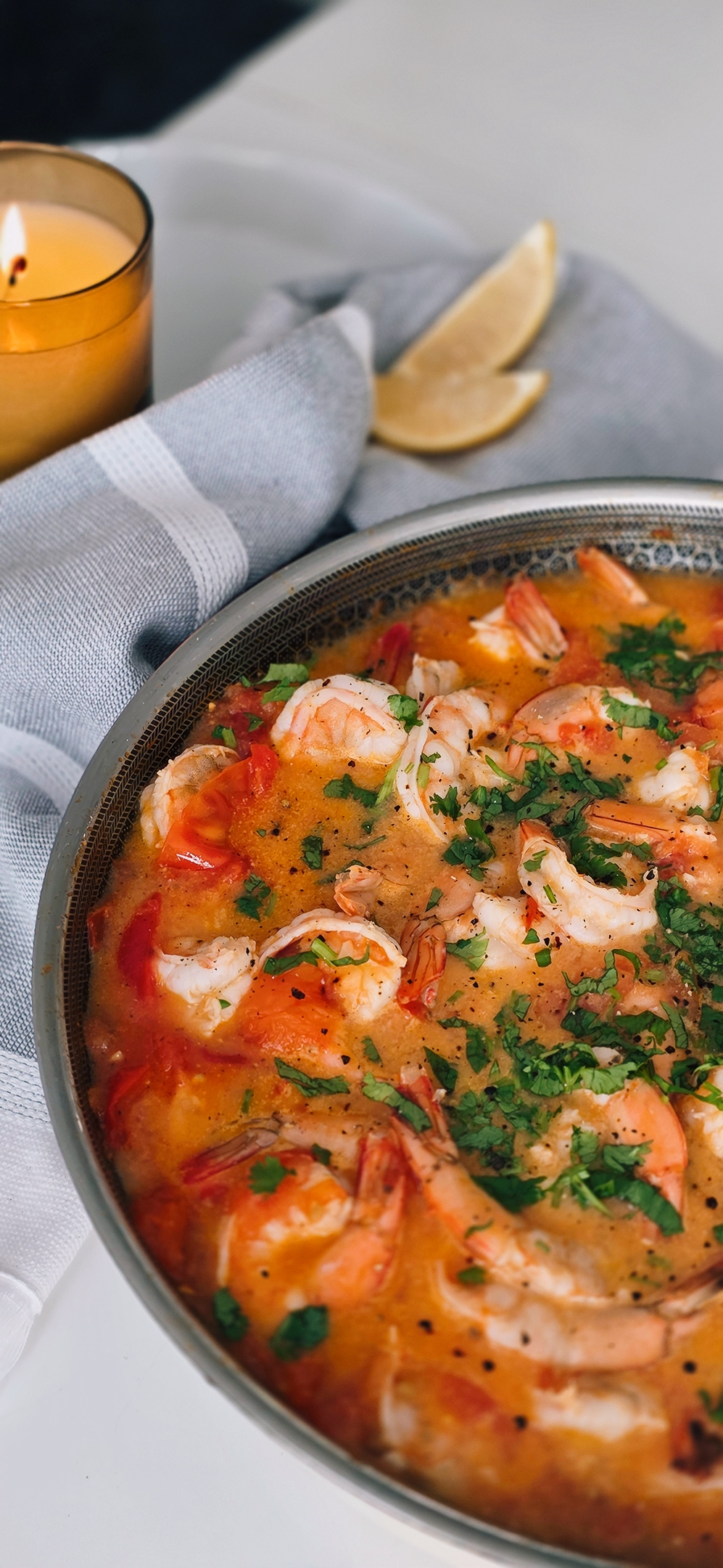 Shrimp in Tomato, Garlic Sauce (one pan, easy to make)