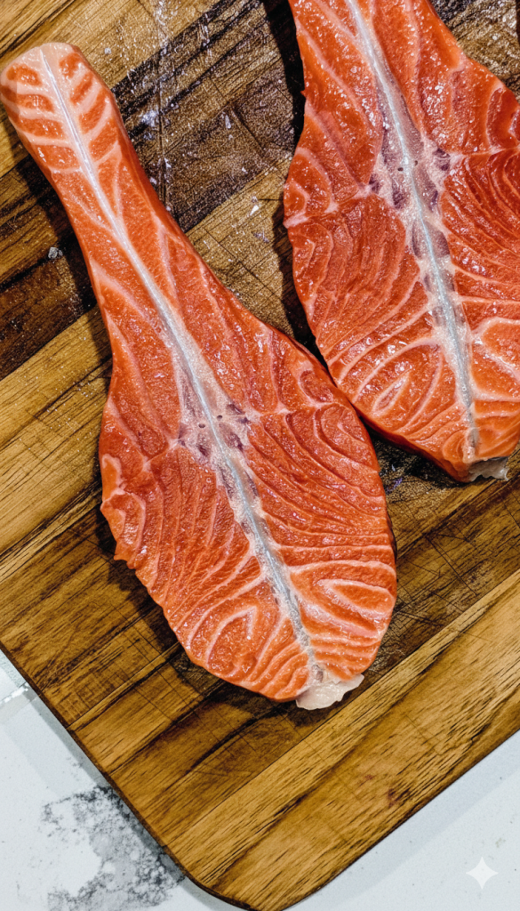 beautiful, restaurant-style salmon steak 