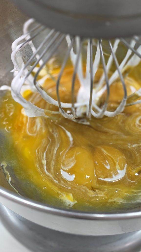 egg yolks with the caramel sauce 