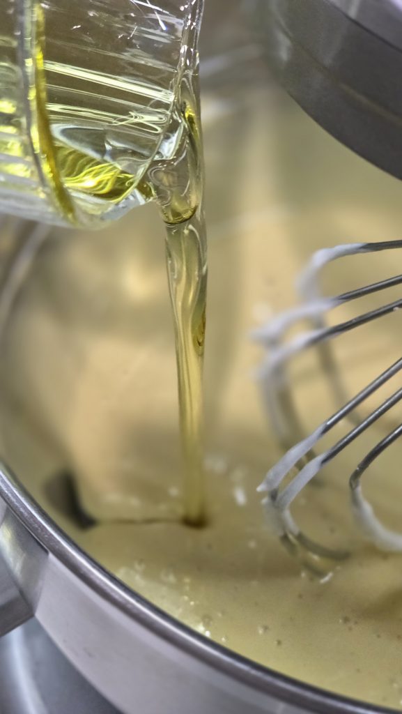 add the oil in batter