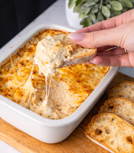 Air Fryer Cheesy Roasted Garlic & Shallot Dip