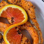 Air Fryer Orange Honey Glazed Salmon