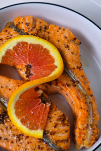 Air Fryer Orange Honey Glazed Salmon