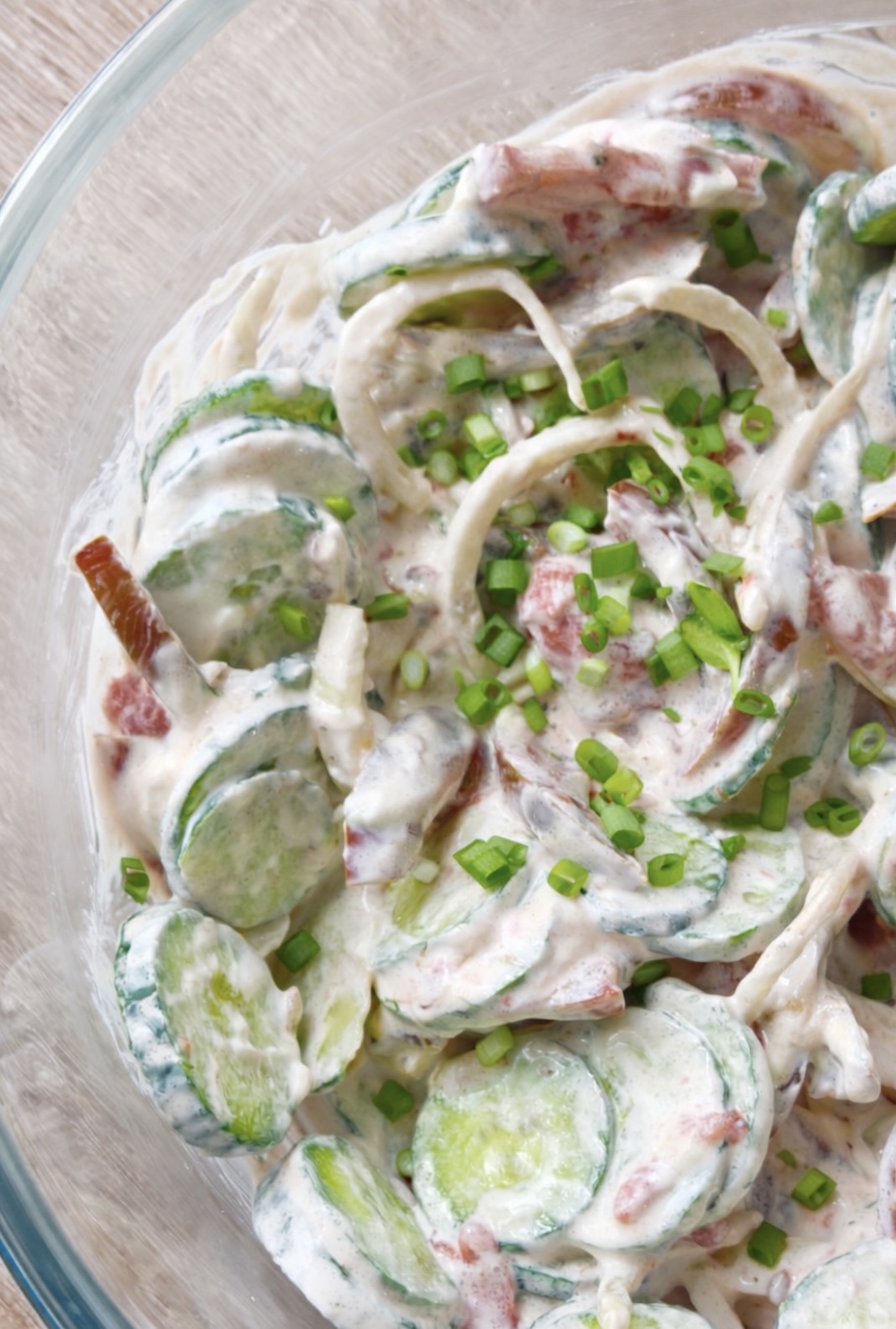 Creamy Cucumber Tomato Salad (Belarusian Summer Salad)