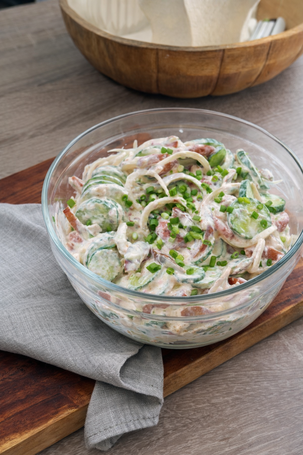 Creamy Cucumber Tomato Salad with Sour Cream(Belarusian Summer Salad)