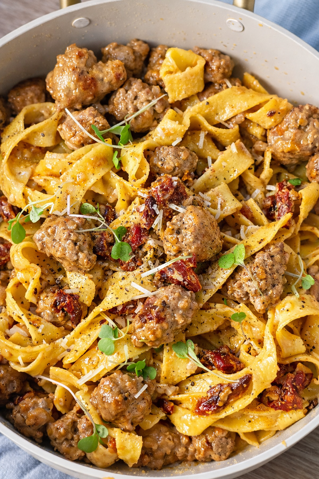 Creamy Sun-Dried Tomato Pasta with Italian Sausage