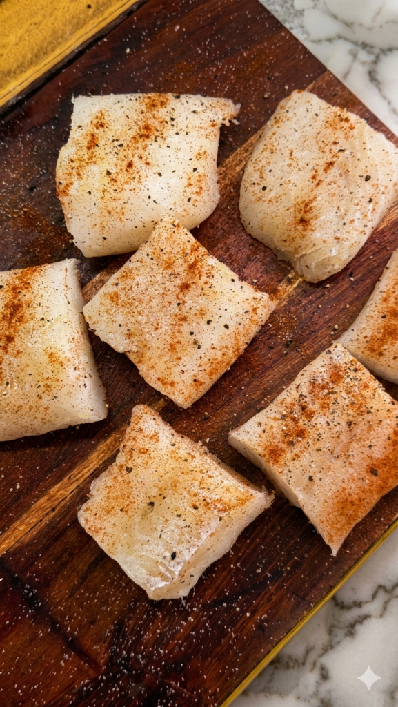 One Pan-Seared Cod with  Paprika