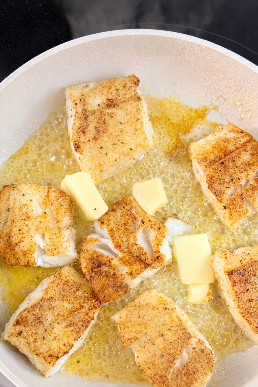 Make the lemon butter sauce for cod