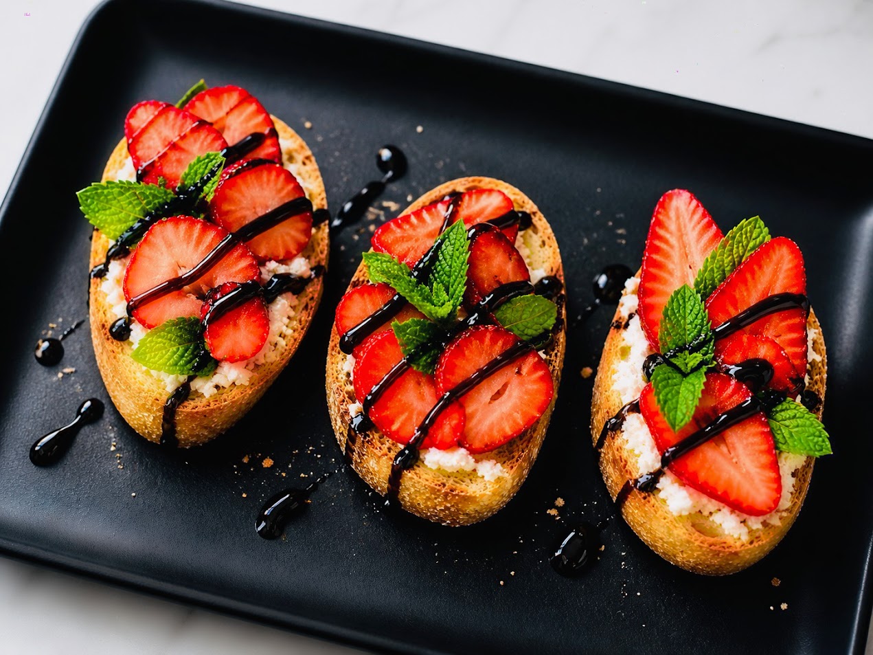
How to Make Party  strawberry Bruschetta