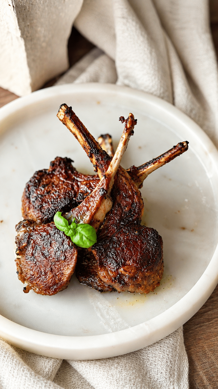 Juicy Cast Iron Lamb Ribs with Fresh Mint