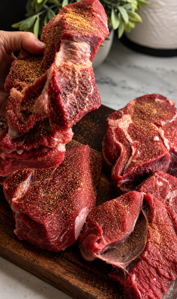 Easy Dutch Oven Braised Beef seasoning Chuck roast
