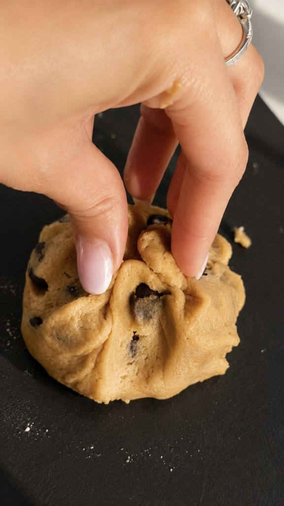 crisp golden edges, a soft and gooey center, pools of melted chocolate, and a hidden salted caramel surprise inside