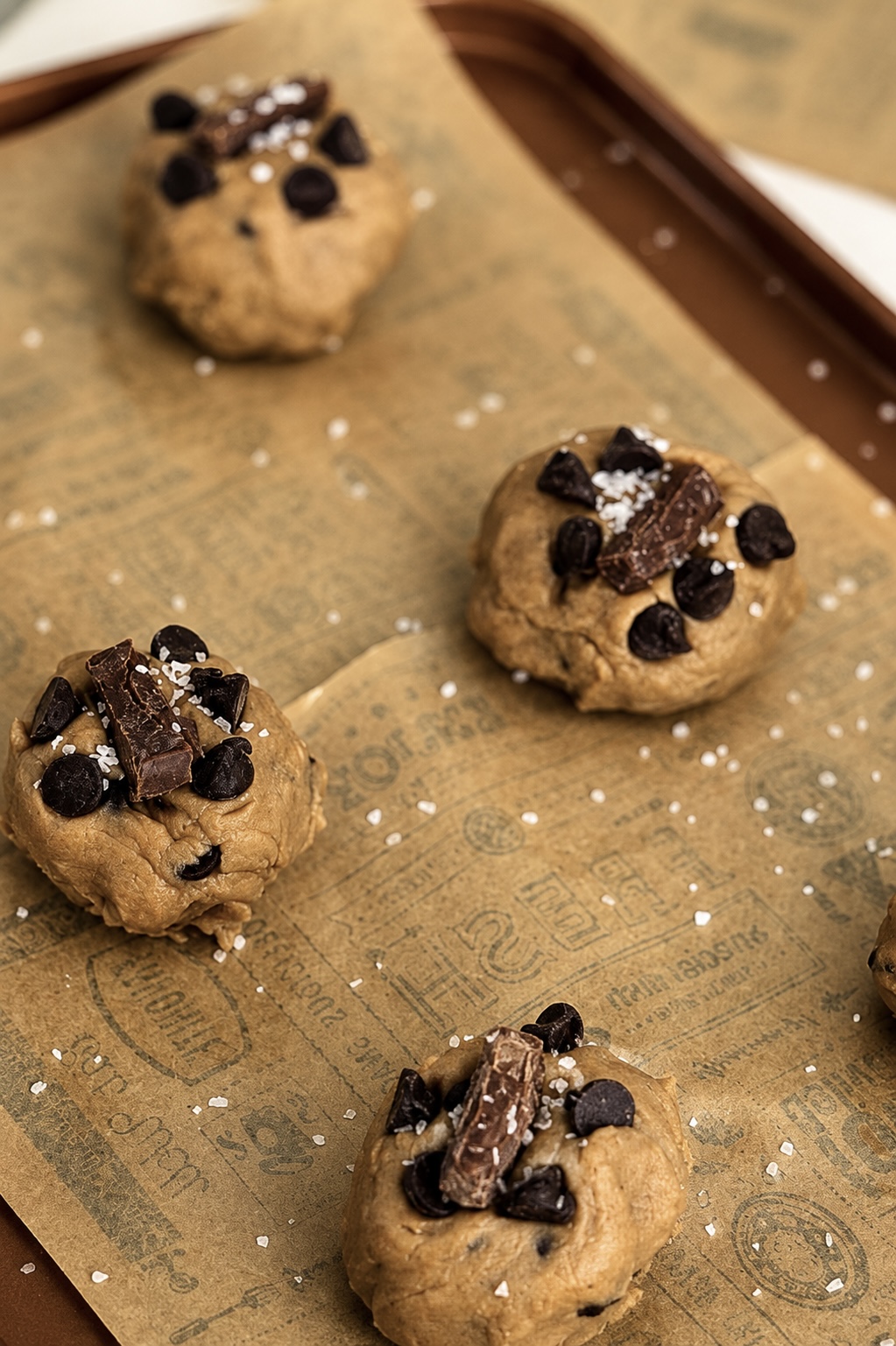 crisp golden edges, a soft and gooey center, pools of melted chocolate, and a hidden salted caramel surprise inside. BAKING TIPS