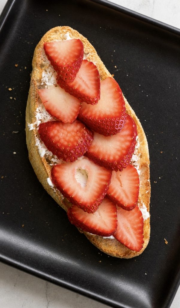air fryer toast strawberry goat cheese 