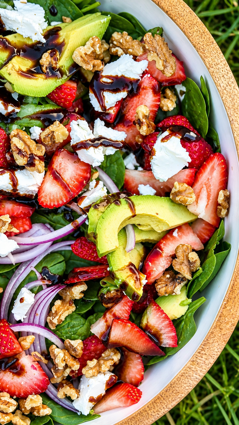 easy summer salad with strawberries and avocado