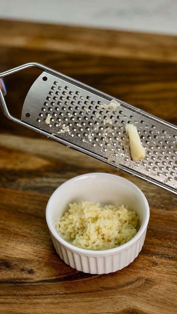 finely grate the garlic.