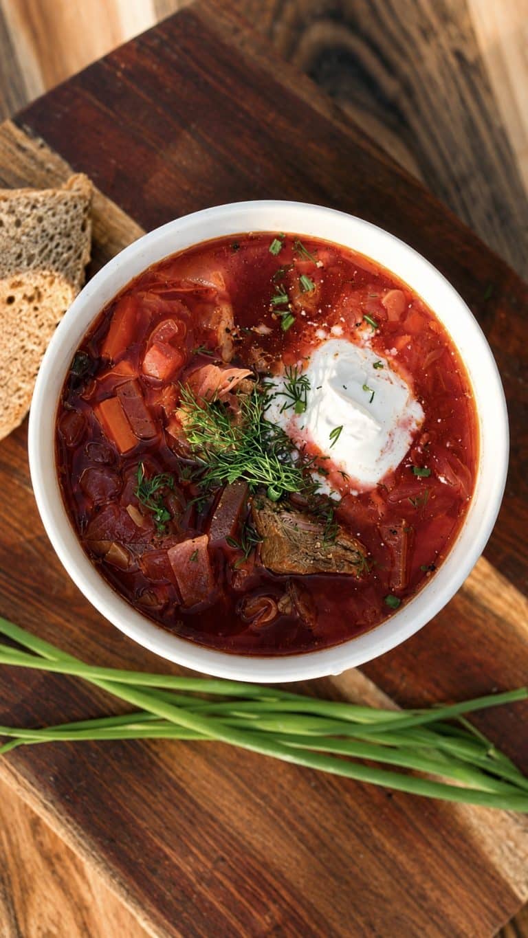 Deep Red Eastern European Pork Borscht